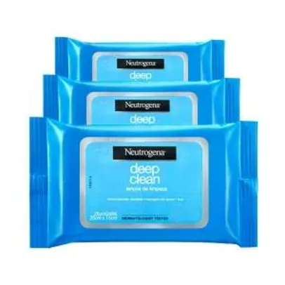 [NetFarma] Neutrogena Deep Clean Lenços de Limpeza, Pague 2 e Leve 3 - R$41