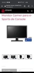 Monitor Gamer Zowie 24’’ 1ms 75hz - BenQ | R$1.150