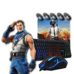 Kit Gamer NV1 - Teclado + Mouse Gamer + Mousepad Bônus + Brinde Surpresa | R$ 134