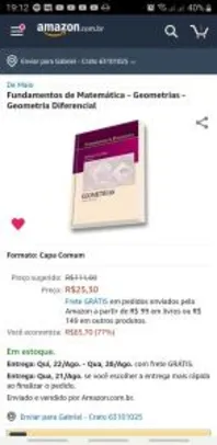 Fundamentos de Matemática - Geometria Diferencial - R$25