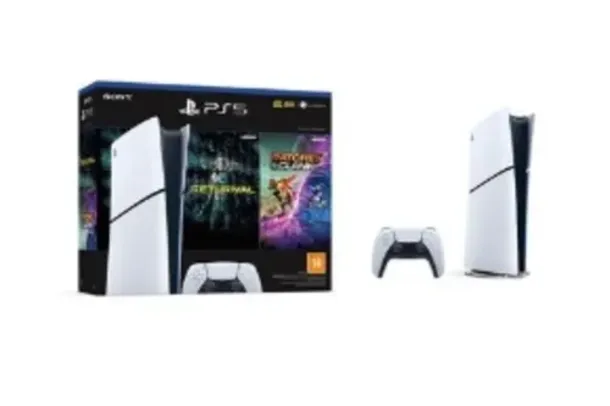 Console PlayStation 5 Slim, Edição Digital, Branco + 2 Jogos - 1000038914