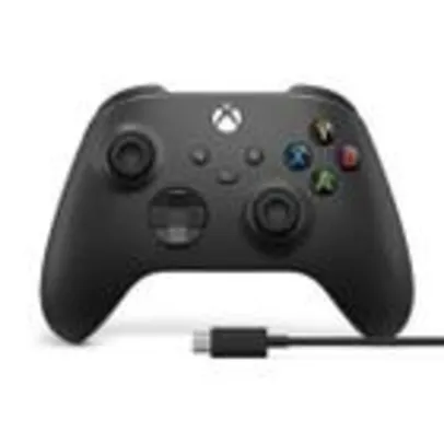 Controle Sem Fio + Cabo Usb Xbox Series S X One PC Preto 