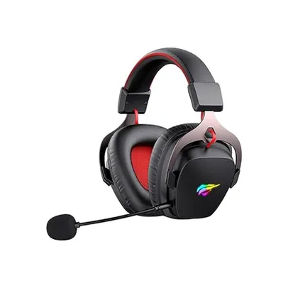 Fone de Ouvido Headphone RGB Gamer Havit H2015BG Wireless 2.4G Sem Fio, Bluetooth e Cabo