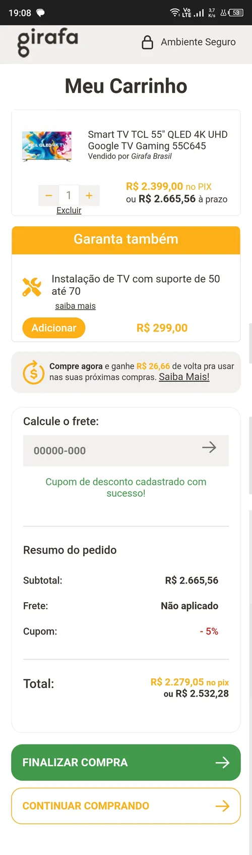 Imagem na descrição da promoção