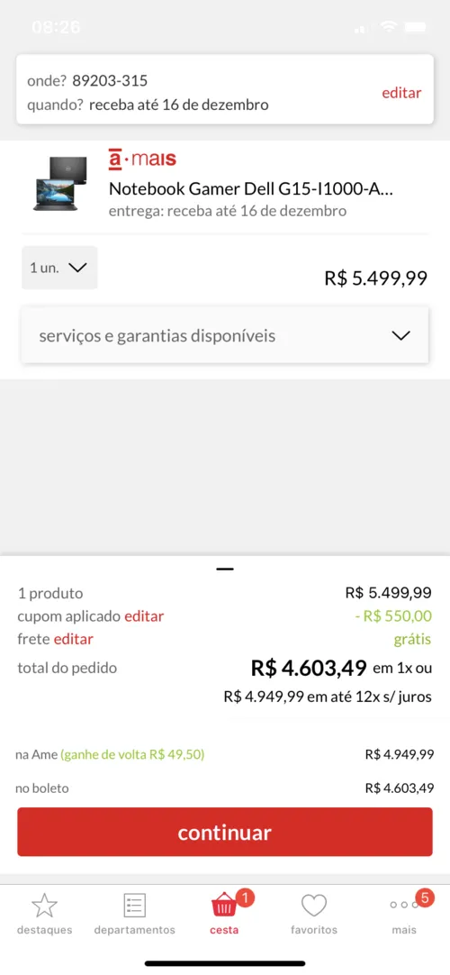 Imagem na descrição da promoção