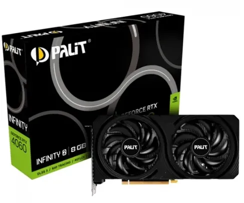 Placa de Vídeo Palit NVIDIA GeForce RTX 4060 Infinity 2, 8GB, GDDR6, DLSS, Ray Tracing, NE64060019P1-1070L