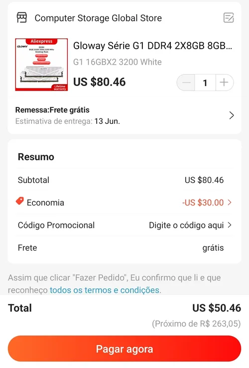 Imagem na descrição da promoção