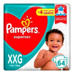 Fralda Pampers Supersec M/Xg/XXG por R$ 51