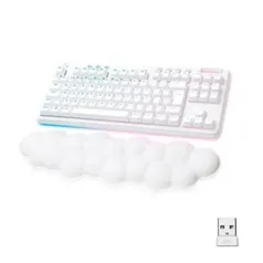 Teclado Mecânico Sem Fio Logitech G715 - Switch GX Red Linear, ABNT, Apoio em Formato de Nuvem, Branco