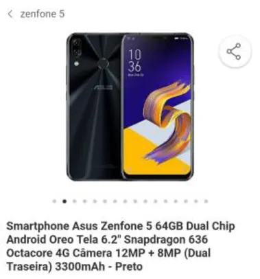 Asus Zenfone 5 64GB   1151.50     1 X no cartão  + cupom  MAIS 50 + 67,45  AME