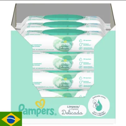 Lenços umedecidos Pampers limpeza delicada c/ 576 unid