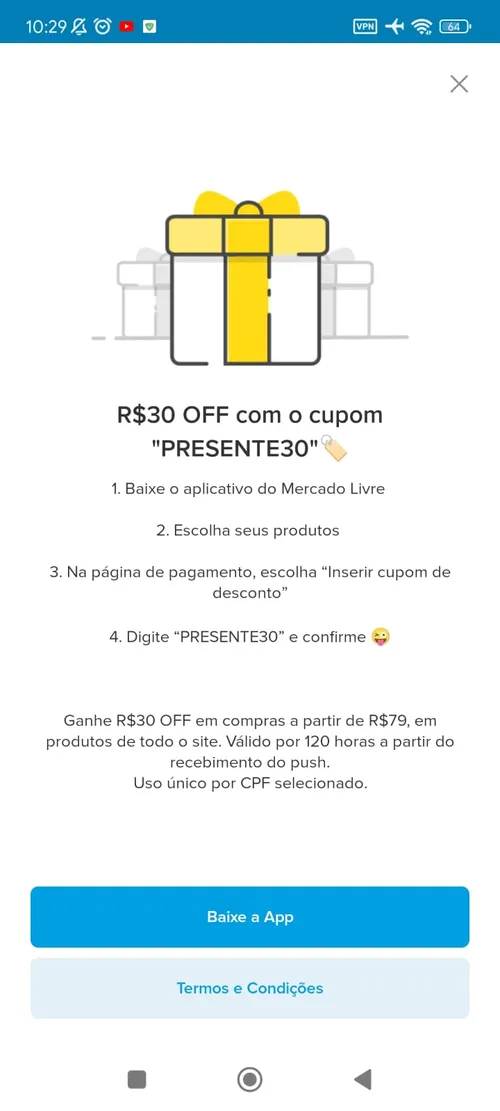 Imagem na descrição da promoção