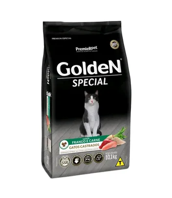 Ração Golden Special para Gatos Adultos Castrados Sabor Frango e Carne 10,1 kg