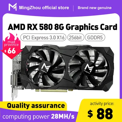 Placa de Vídeo AMD RX 580 8GB MingZhou