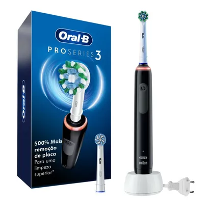 Escova Elétrica Recarregável Oral-B Pro Series 3 Sensi Ultrafino + 2 Refis + 1 Carregador