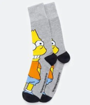 Meia Cano Longo ESTAMPA BART SIMPSONS CINZA | R$8