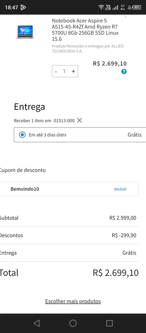 Imagem na descrição da promoção