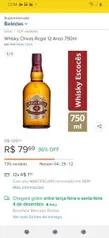 Whisky Chivas Regal 12 Anos 750ml R$80