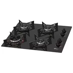 Cooktop Fischer 4 Bocas Fit Line Gás Mesa Vidro Preto - Bivolt