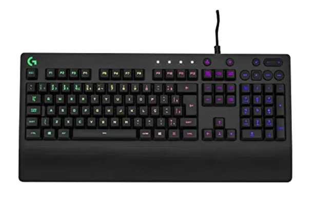 Teclado Logitech G213 com Layout ABNT2, RGB LIGHTSYNC, Controles de Mídia Dedicados, Design Dur