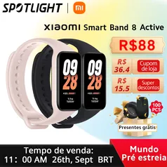 Xiaomi-Smart Band 8 com Monitor de Freqüência Cardíaca, Versão Global, Ativo, 1,47 "Display, 5ATM