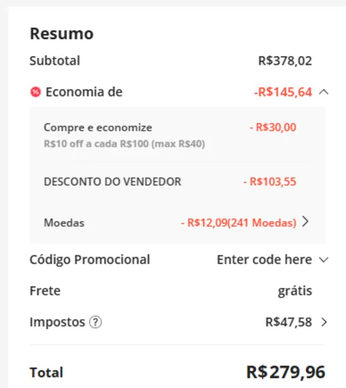 Imagem na descrição da promoção