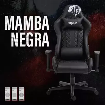 Cadeira Gamer Profissional Snake Mamba Negra