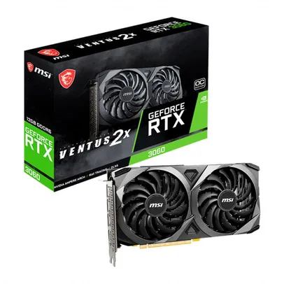 Placa de Video MSI GeForce RTX 3060 Ventus 2X OC, 12GB, GDDR6, 192-bit, 912-V397-484