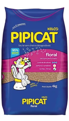 Areia Higiênica Para Gatos Perfumado Floral Pipicat Pct 4kg 