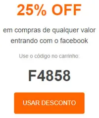 25% OFF em compras de qualquer valor entrando com o facebook no Peixe Urbano