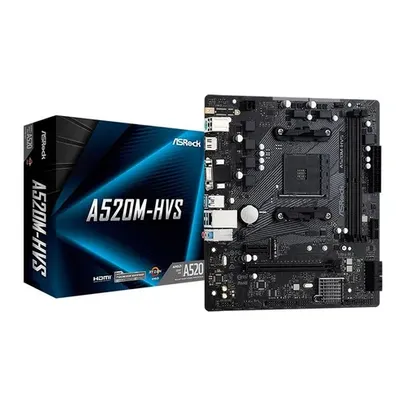 Placa Mae ASRock A520M-HVS, DDR4, Socket AM4, M-ATX, Chipset AMD A520, A520M-HVS