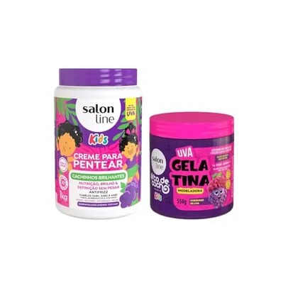 Salon Line, Kit Uva com Creme para Pentear e Gelatina #todecacho Kids