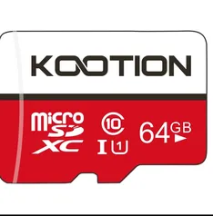 [R$14 "MOEDAS"/IMPOSTO INCLUSO] Cartão Micro SD 64GB KOOTION U1, Classe 10 #Aliexpress 🇨🇳