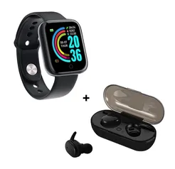 [AME R$27] Kit de Fone de Ouvido Bluetooth Y30 + Smartwatch Y68