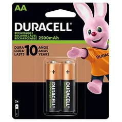 [MARKETPLACE - SEM PRIME] Pilha Recarregável AA Pequena DURACELL com 2 unidades | R$23