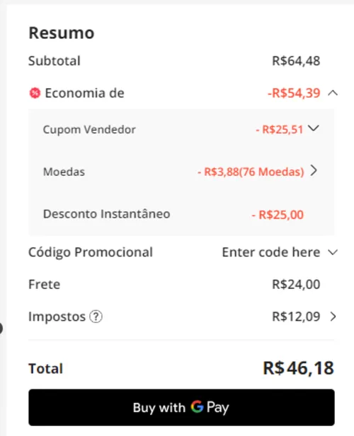 Imagem na descrição da promoção