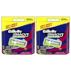 Kit 2 Cartuchos Gillette Mach3 (12 Cargas) + Cashback de 30%