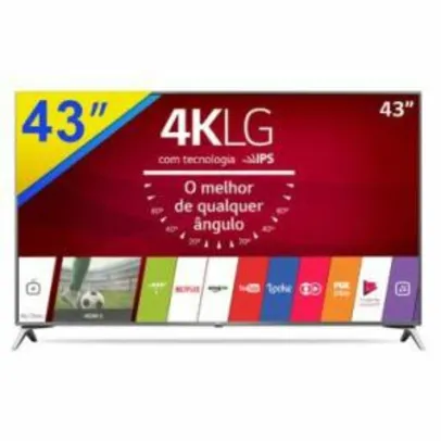 Smart TV LG 43 Ultra HD 4K com Wi-Fi Integrado e Conversor Digital, 4 HDMI, 2 USB, WebOS 3.5 - 43UJ6525 por R$ 1959