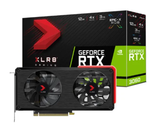 Placa de Vídeo PNY NVIDIA Geforce RTX 3060 XLR8 Gaming REVEL EPIC-X RGB Dual Fan Edition, LHR, 12GB,