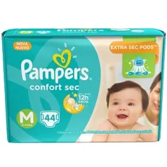 Fralda Pampers Confort Sec M 44 unidades - R$30