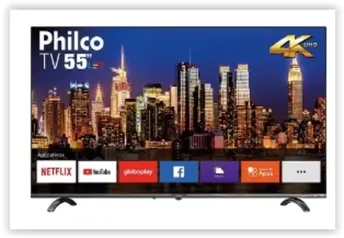 [regional] Smart TV LED 55” Philco PTV55Q20SNBL Ultra HD 4k HDR Borda Infinita Com Aplicativos E Audio Dolby