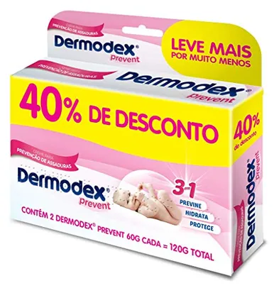 [PRIME] Kit Pomada para Prevenção de Assaduras Dermodex Prevent - 120g (2x60g) | R$35