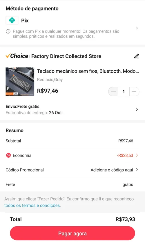 Imagem na descrição da promoção