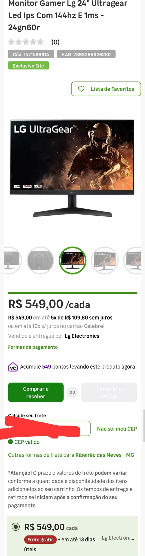 Imagem na descrição da promoção