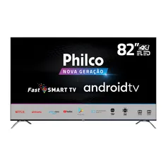 Smart TV LED 82 Philco PTV82K90AGIB UHD 4K, HDR, Android TV, Dolby Vision, Dolby Audio, Wireless, Comando de Voz