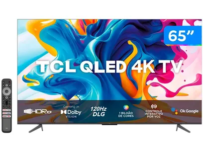 Foto do produto Smart Tv Tcl 65" Qled 4K Uhd Google Tv Dolby Vision Gaming 65C645