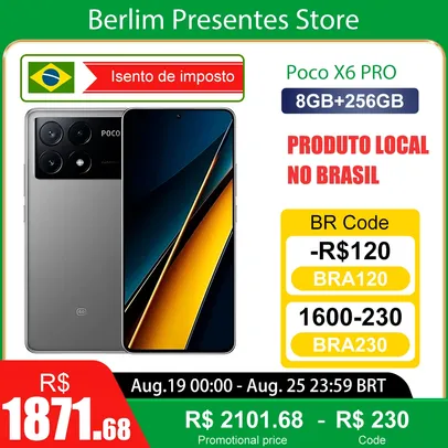 Smartphone Xiaomi PocoPhone Poco X6 PRO 5G 256GB ROM/ 8GB RAM Versão Global