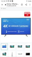 Smart TV LED 50" UHD 4K Samsung 50RU7100 - R$1.899