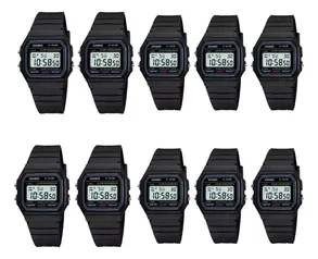 [R$ 56,00 cada] Lote Com 10 Relógios Casio Resistente A Água F-91WG-9QDF-SC