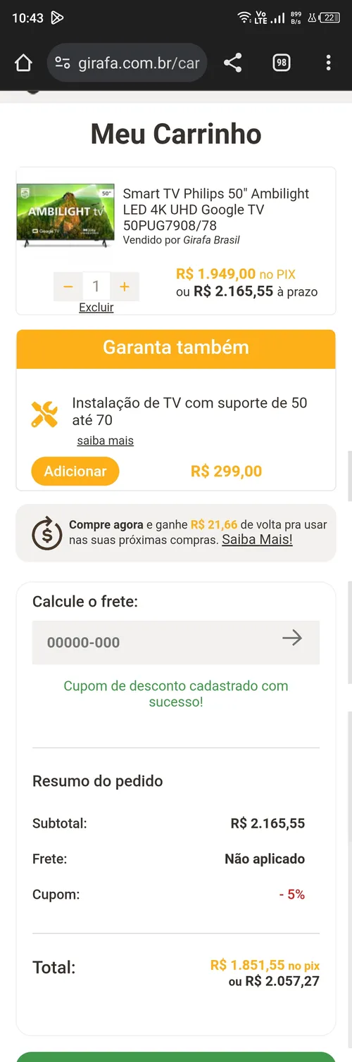 Imagem na descrição da promoção